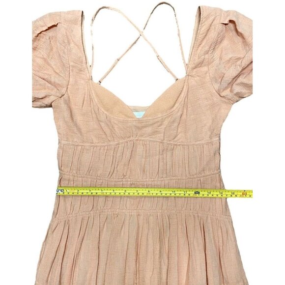 Jonathan Simkhai Sz 4 Maxi Dress New Wilder Gauze Sorbet Orange Short Sleeve - Picture 10 of 12